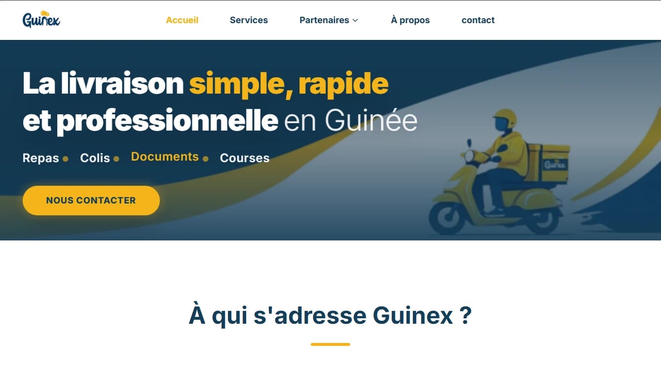 Guinex — Startup de livraison