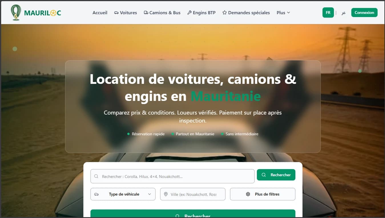Mauriloc — Plateforme de location de véhicules